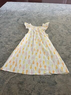Crewcuts White Sundress with Yellow & Pink Fish Print
